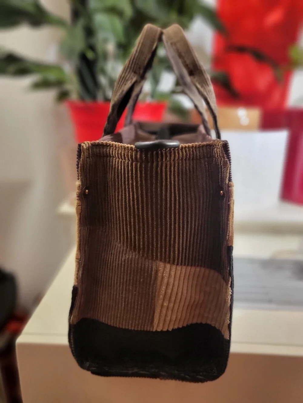 NWOT - Coach Patchwork Corduroy Tote in Brown and Tan - Never Used - Picture 4 of 6